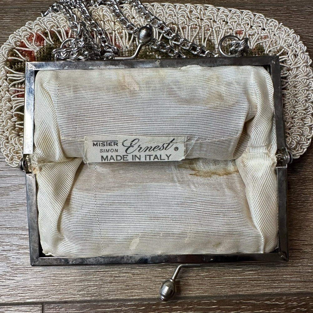 VINTAGE Mister Simon Ernest Floral Tapestry Clasp Purse Made in ITALY 40s 50s - Picture 15 of 15